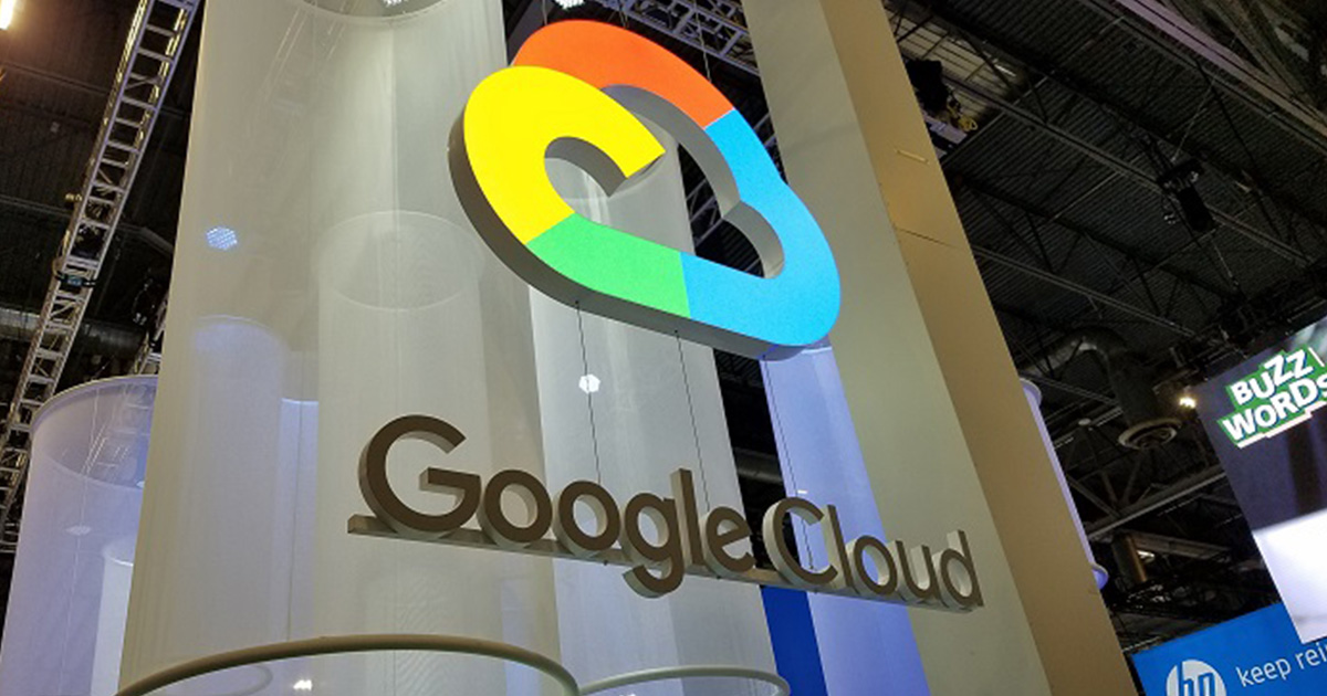 Google Cloud booth at HIMSS exhibit hall