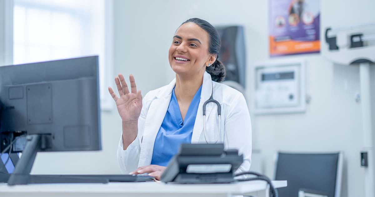 Doctor engaging in telemedicine