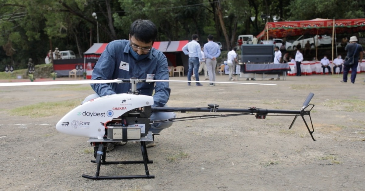 A drone used for ICMR's i-Drone project
