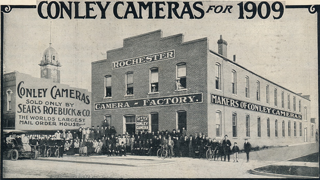 Conley Camera building in an antique photo