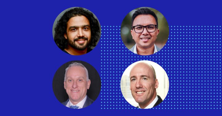 [Top left-right]: Raj Kurup, Digital Strategy Lead for Healthcare, Equinix Asia Pacific; Chad Rajapakse, Client Account Lead in Health and Public Sector, Accenture Australia [Bottom left-right]: David Stupple, National ICT Director, Calvary Health Care; Andrew Pearce, Senior Digital Health Strategist, HIMSS Analytics (Moderator)