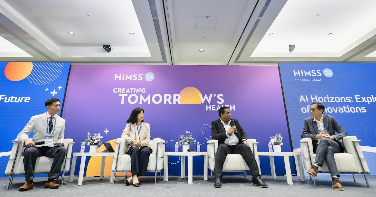 Hospital leaders in a panel discussion