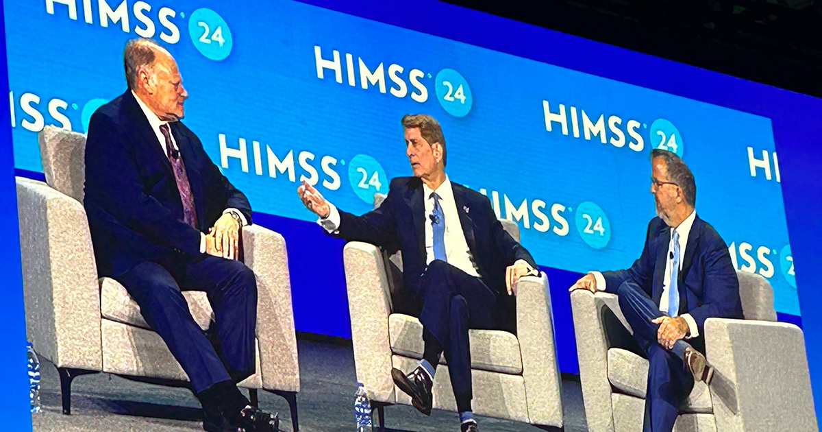 Hal Wolf, Robert Garrett and Matt Renner at HIMSS24