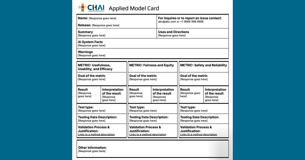 CHAI applied model card