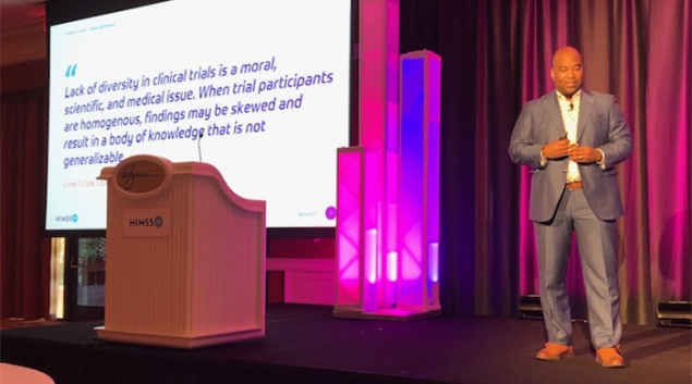 Abbvie's Chris Boone, speaking at HIMSS21