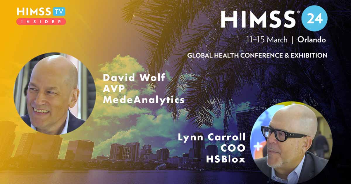 David Wolf at MedeAnalytics and Lynn Carroll at HSBlox_Palm trees and skyscrapers in Orlando Photo by Gabriele Maltinti/iStock/Getty Images Plus