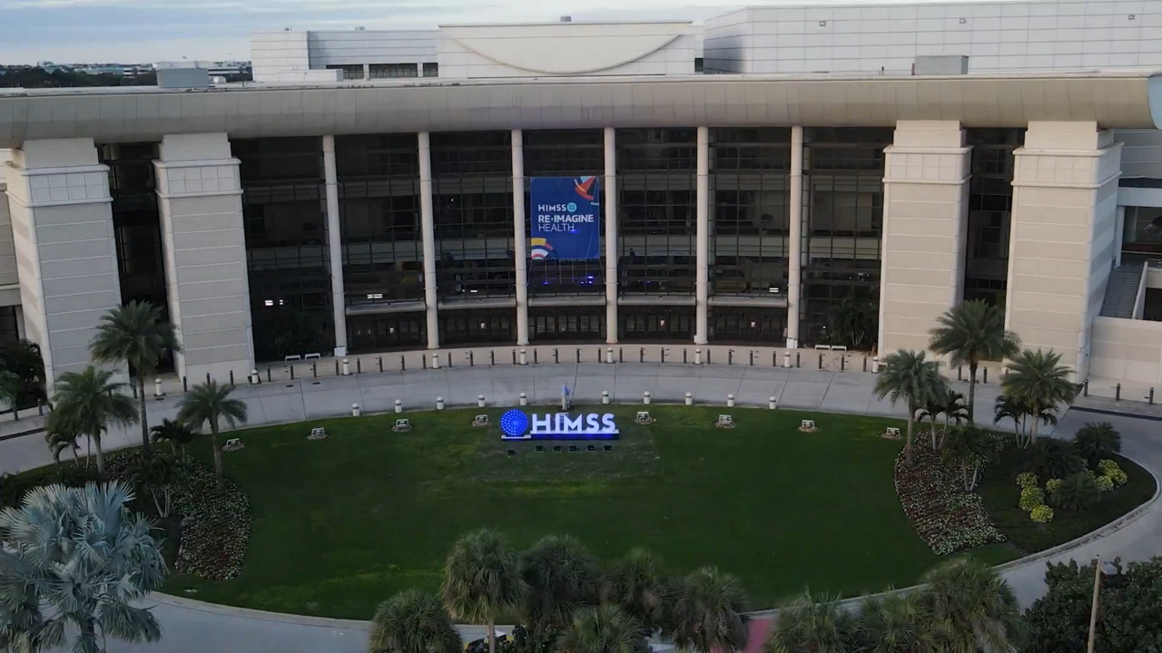 HIMSS22 Conference building with sign