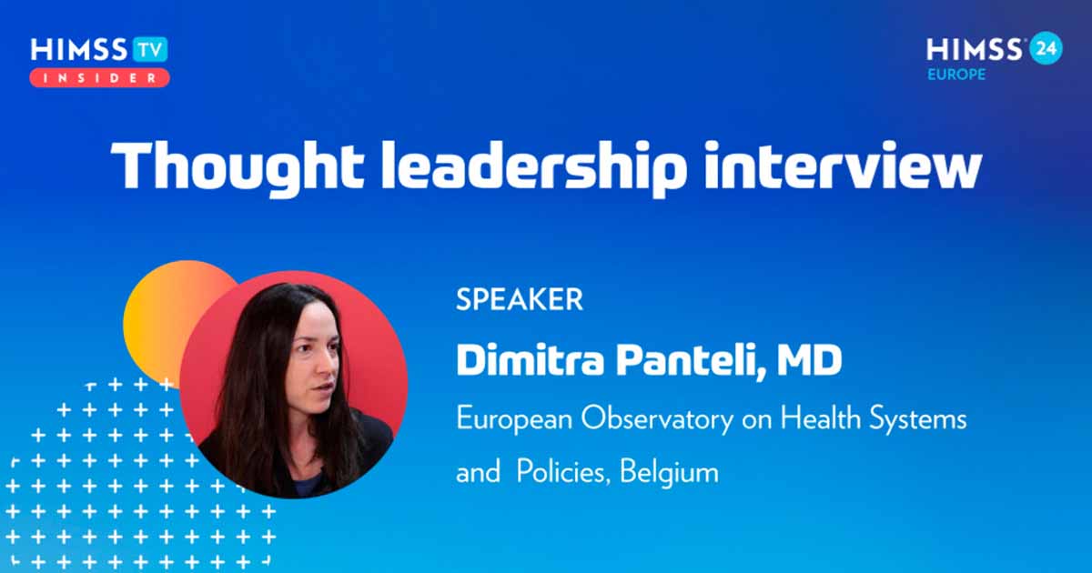 Dr Dimitra Panteli at the European Observatory on Health Systems and Policies_HIMSS24 Europe