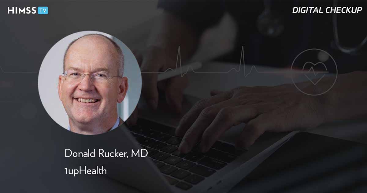 Dr. Don Rucker at 1upHealth_Physician at laptop with medical data Photo by Tippapatt/iStock/Getty Images Plus