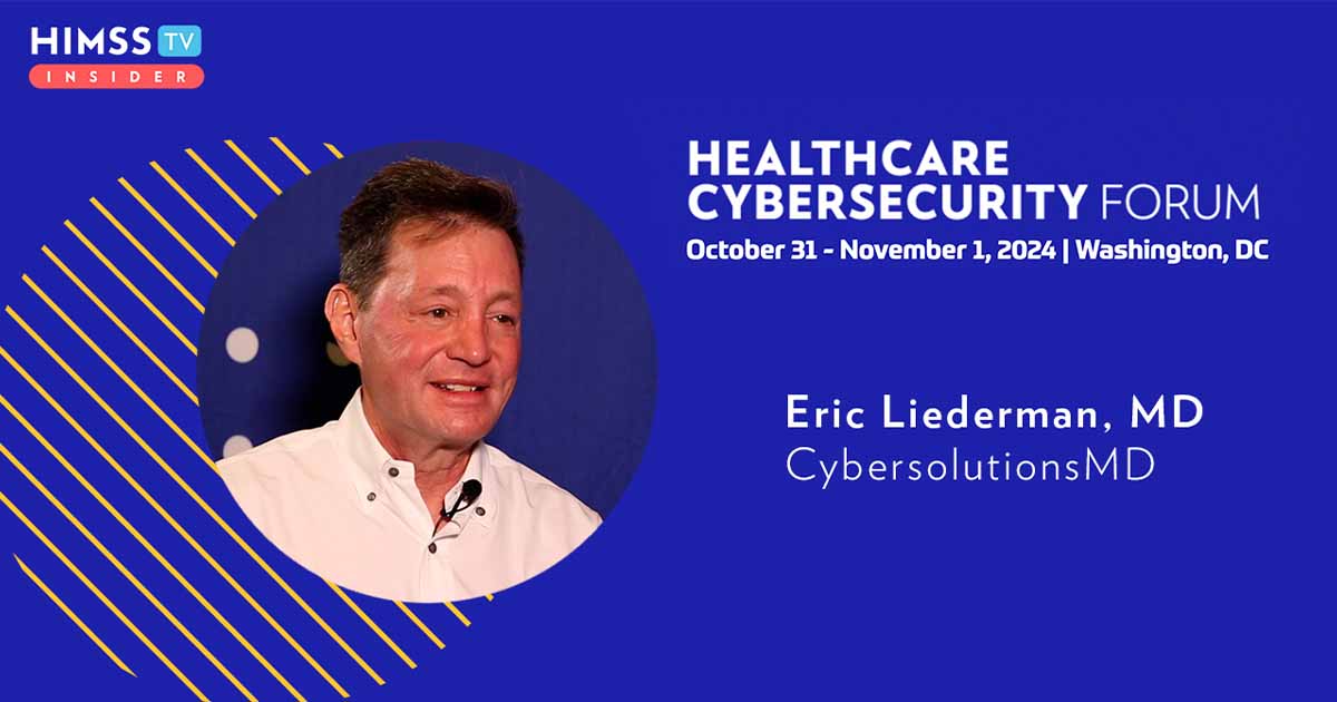Eric Liederman at CybersolutionsMD_Healthcare Cybersecurity Forum 2024