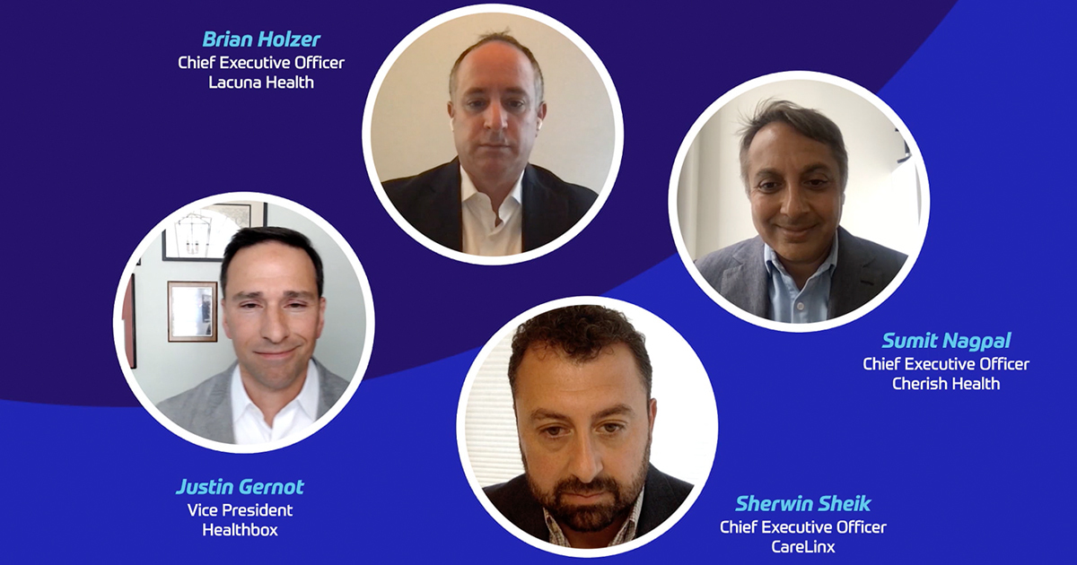 Panelists identified in photos. aging technology health IT