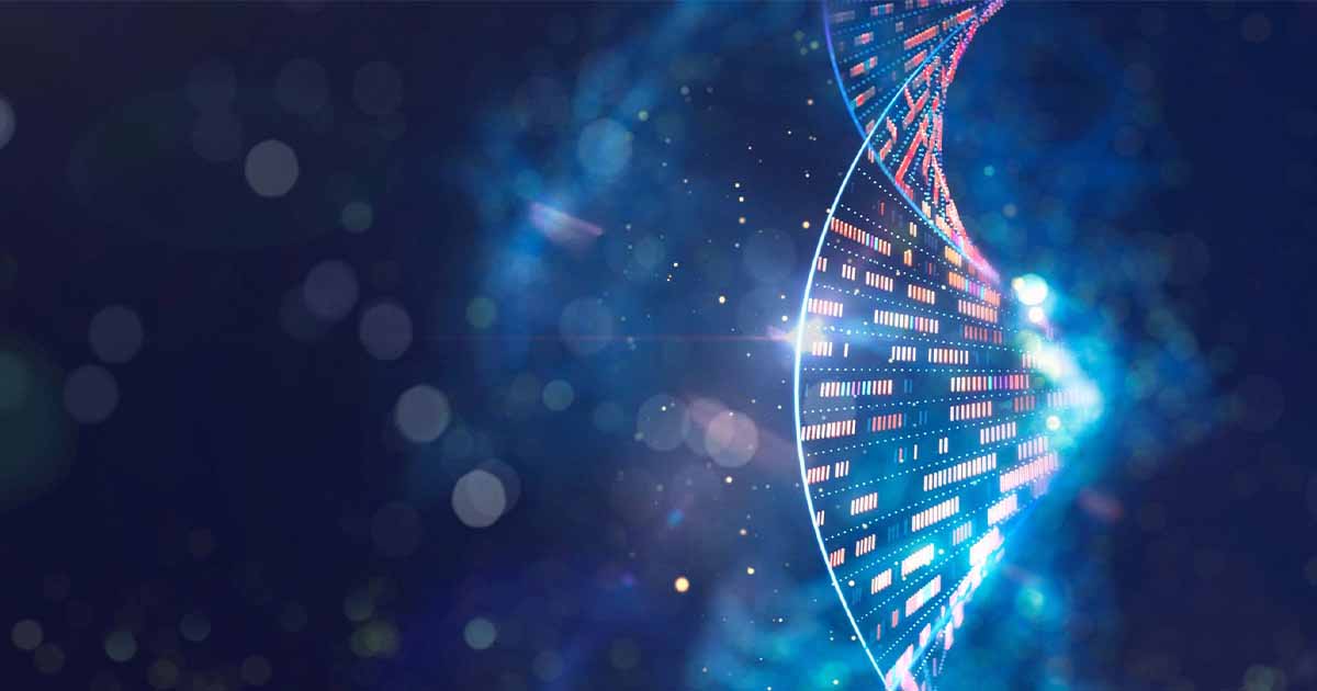 Data in the form of a DNA double-helix