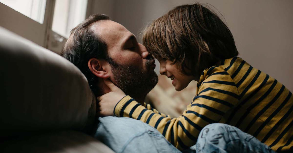 Parent holding child