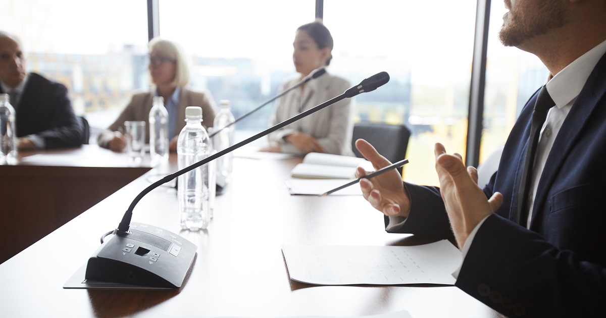 people discussing in a conference room