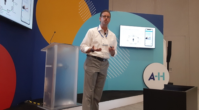 Tom Burton, director of operations, orthopedics and neurosciences at Providence St. Joseph Health, speaks at the HIMSS21 conference in Las Vegas on Tuesday.