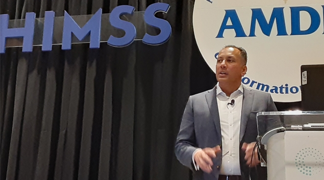 Baycare Health System EVP and Chief Medical Officer Dr. Nishant Anand speaks during his session at the HIMSS22 annual conference in Orando.