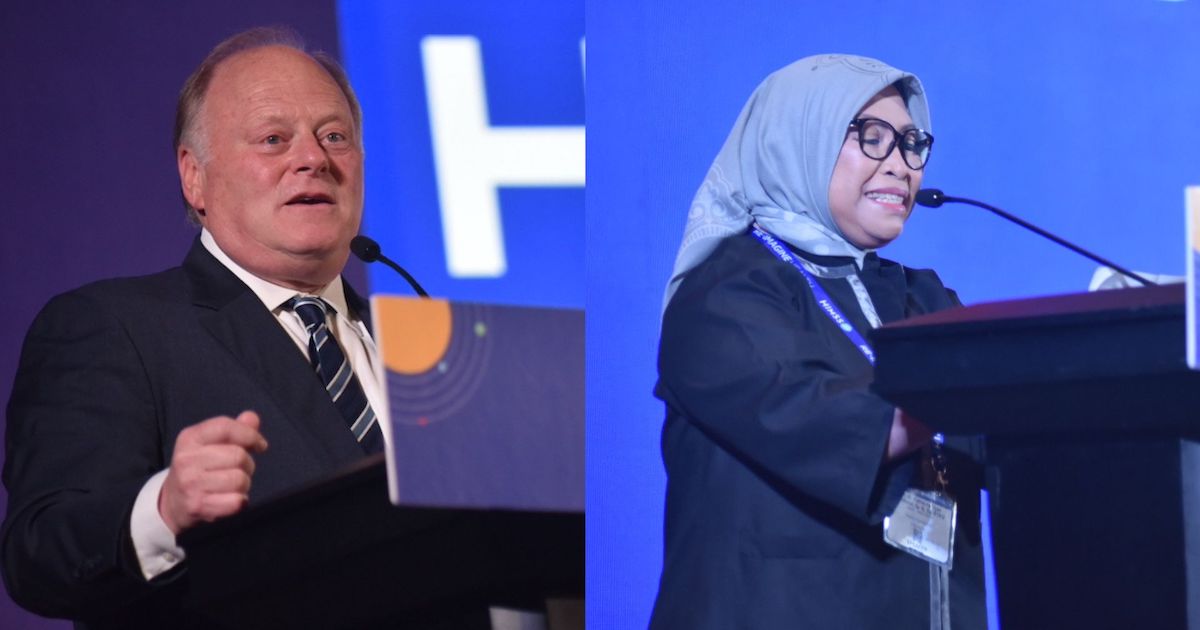 Hal Wolf, President and CEO, HIMSS; Dr Fathema Djan Rachmat, President Commissioner, Jakarta Heart Center
