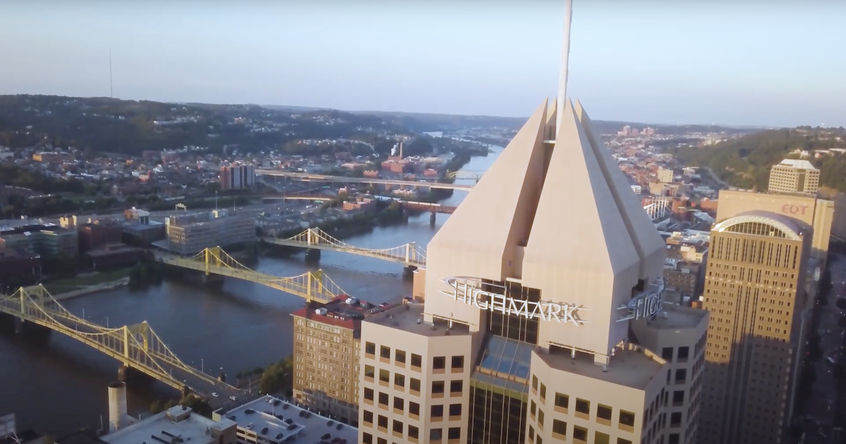 Highmark Building with sign in large letters