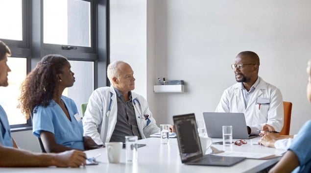 Healthcare workers meeting