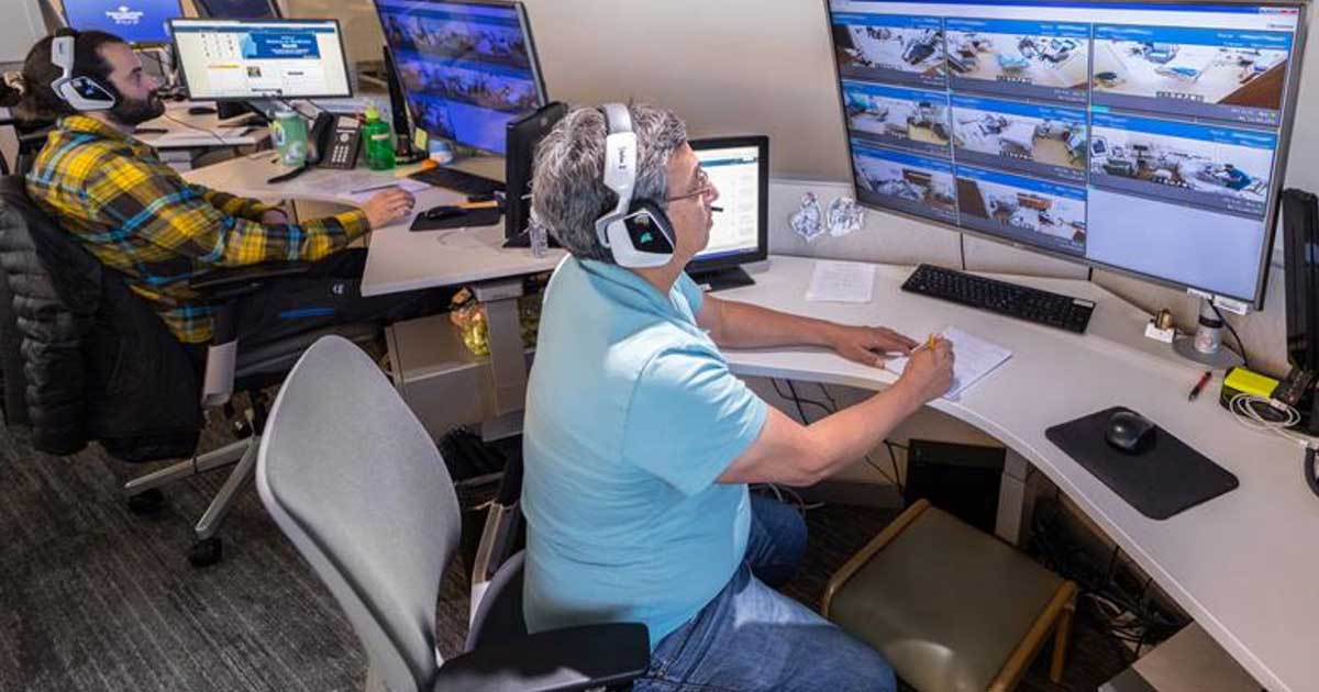 People monitoring at screens