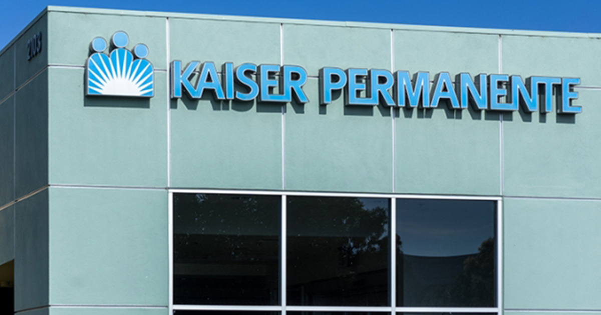 Kaiser Permanente sign and logo on building