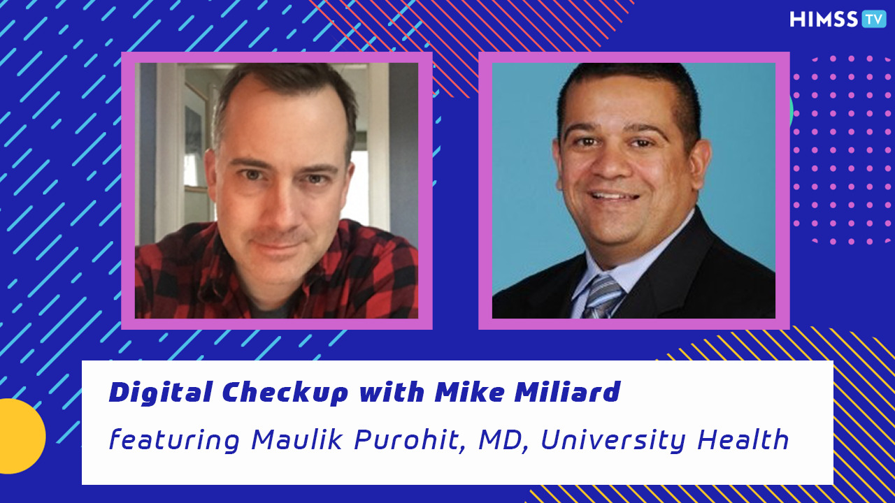 Dr. Maulik Purohit, clinical innovation lead for transformation at University Hospitals and Mike Miliard