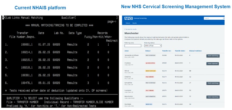 NHSX, cervical cancer