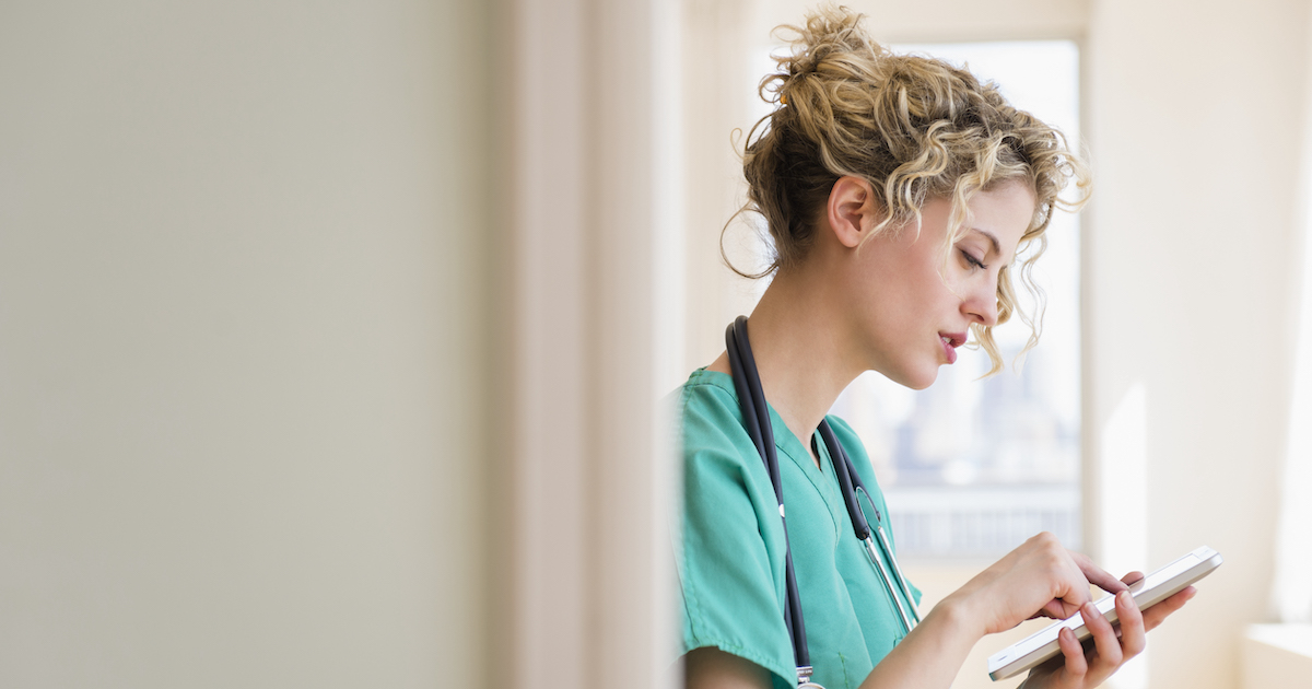 Nurse on tablet