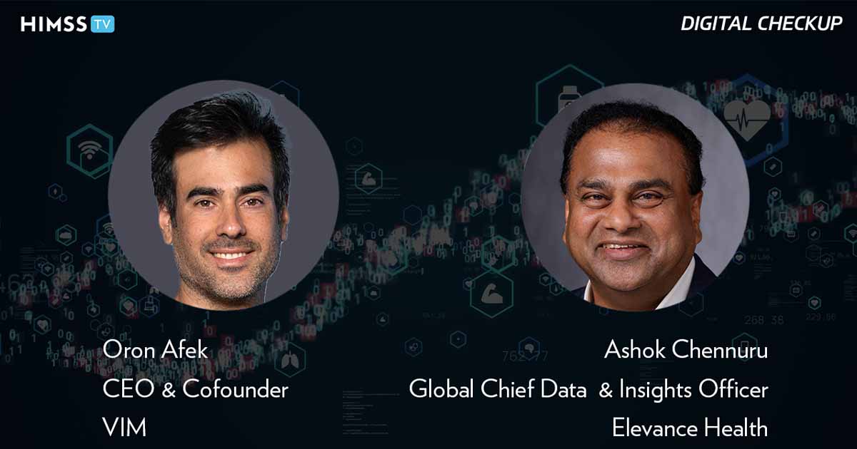 Ashok Chennuru at Elevance Health and Oron Afek at Vim_Photo Genetic engineering concept by metamorworks/iStock/Getty Images Plus