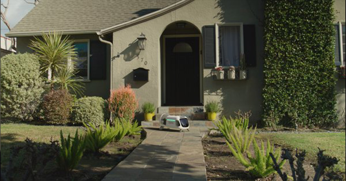 Drone lands to delivers medication at a home