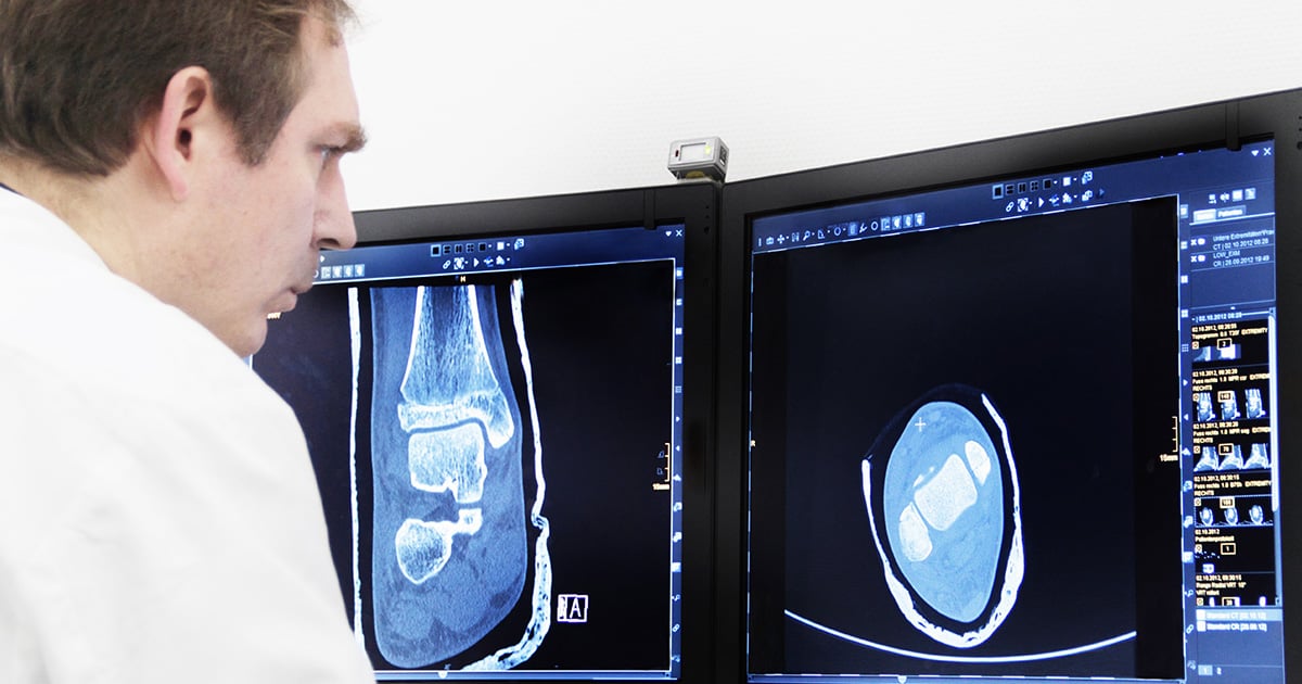 Radiologist at PACS station