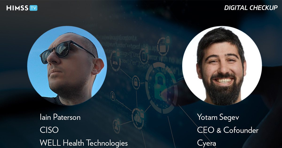 Iain Paterson of WELL Health Technologies and Yotam Segev of Cyera_ Network security icons_Photo: Urupong/Getty Images