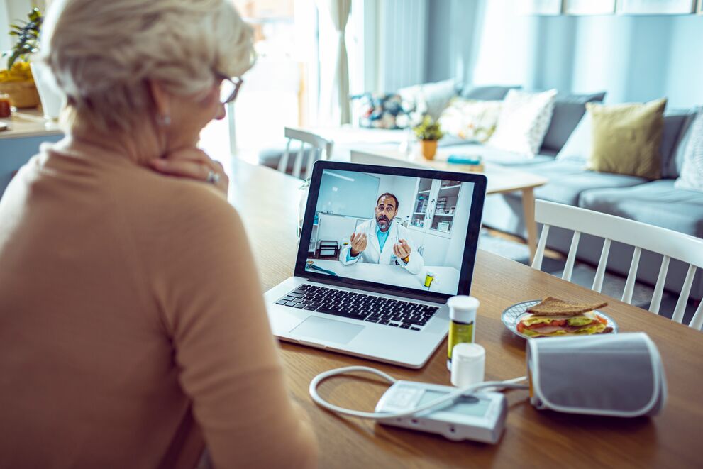 Person attending telehealth appointment