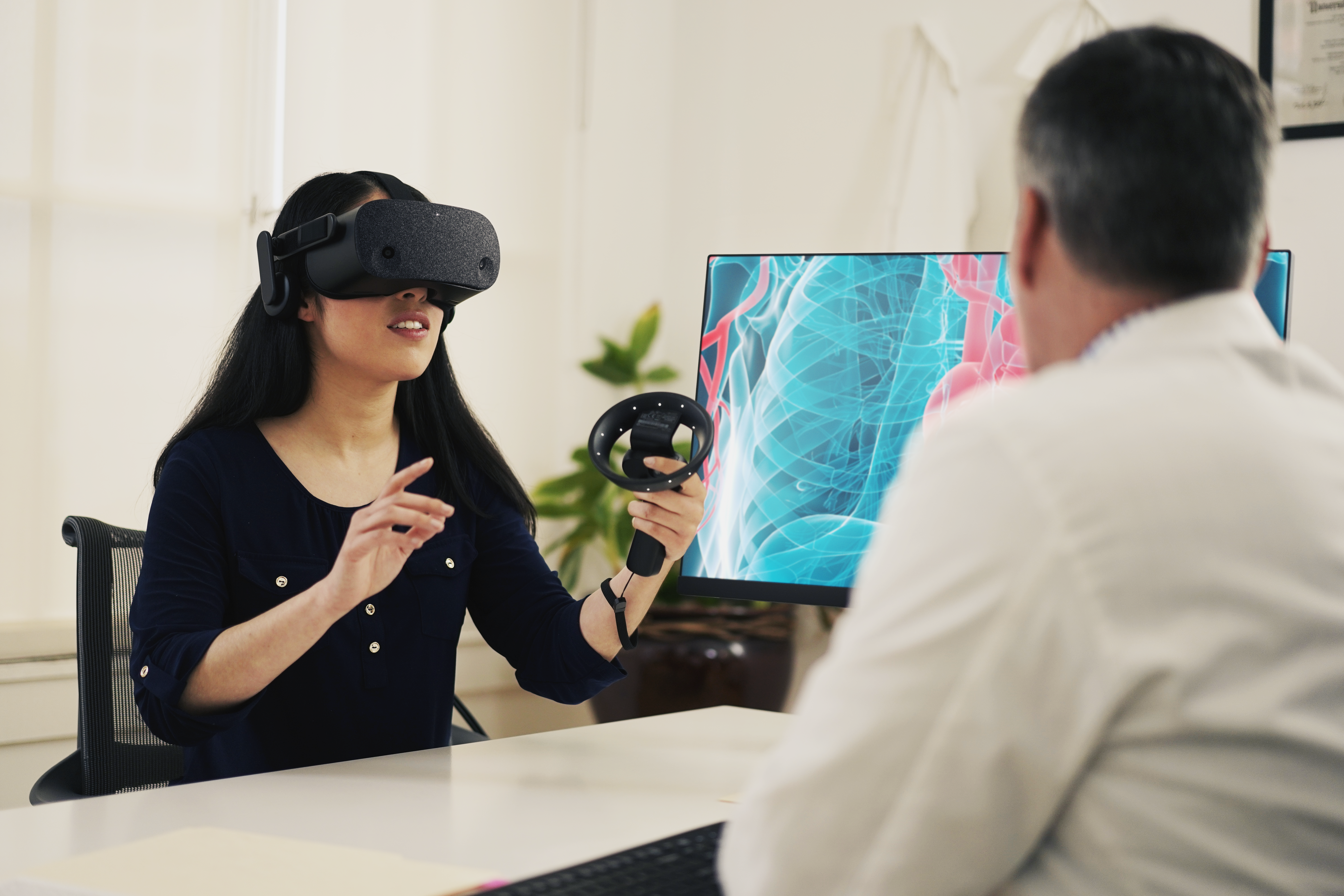 Person wearing VR headset