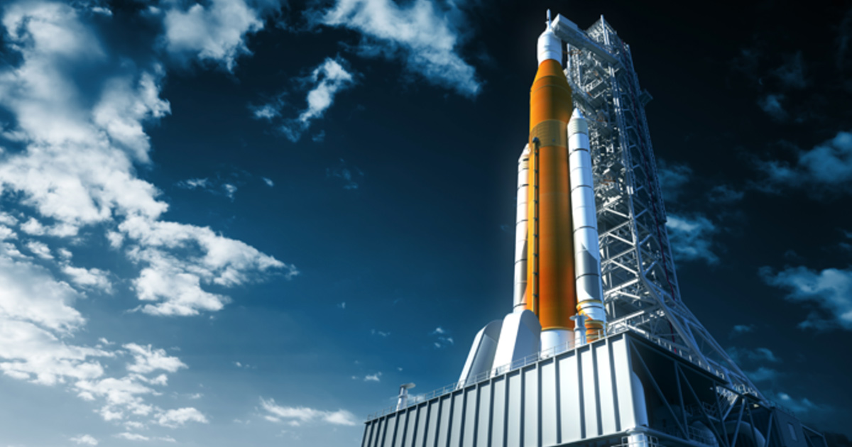 Rocket with space shuttle