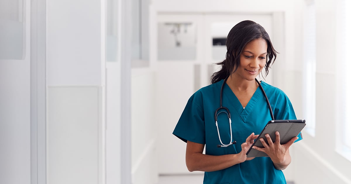 Nurse using tablet