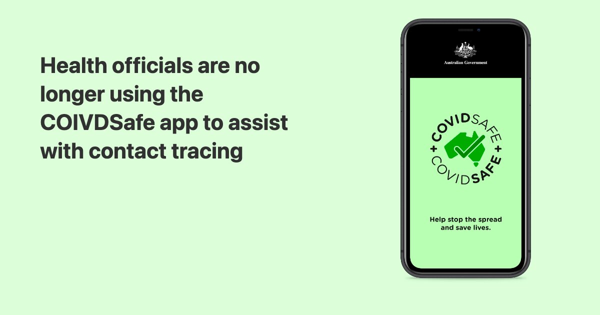 COVIDSafe announcement on scrapping the app