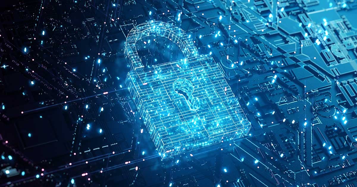Cybersecurity lock icon