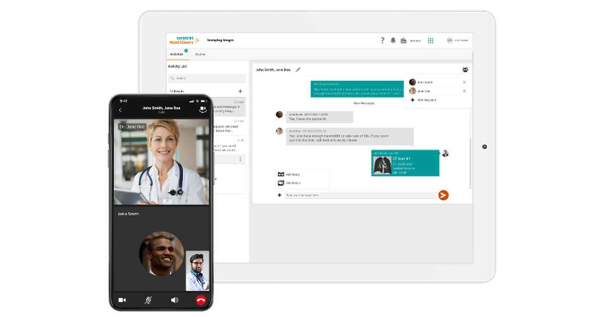 teamplay Images screenshot with provider video on phone