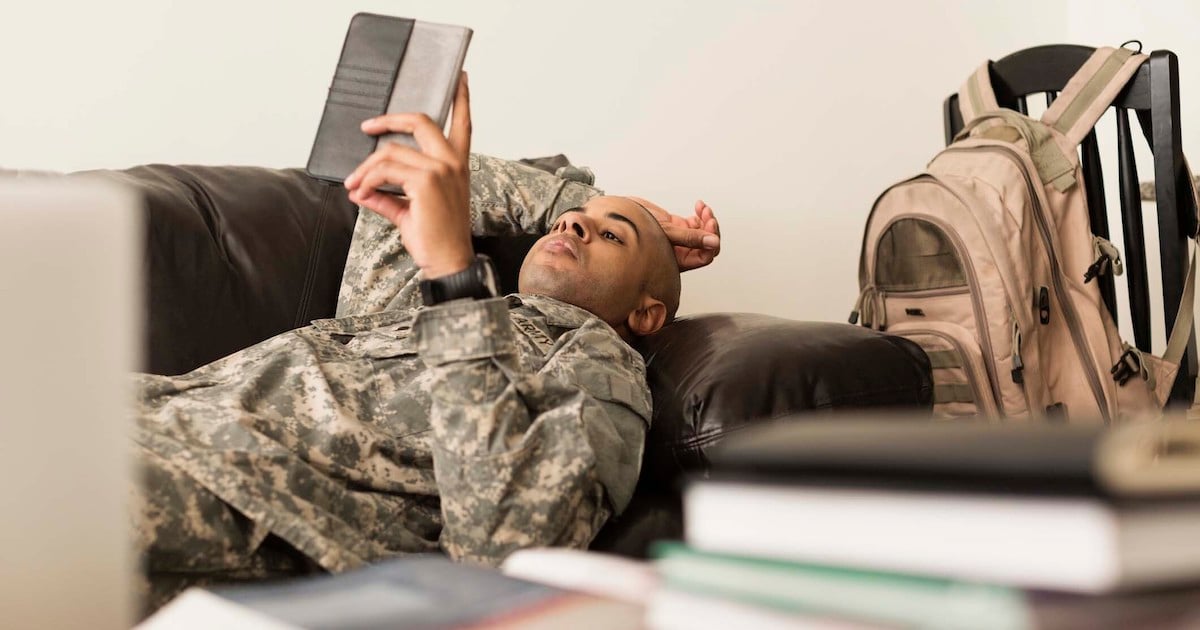 soldier on tablet