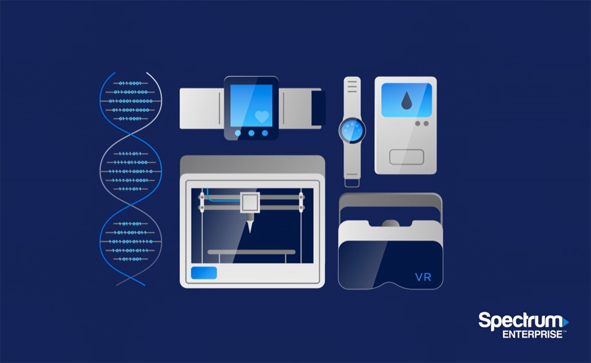Icons of DNA helix and medical eqipment