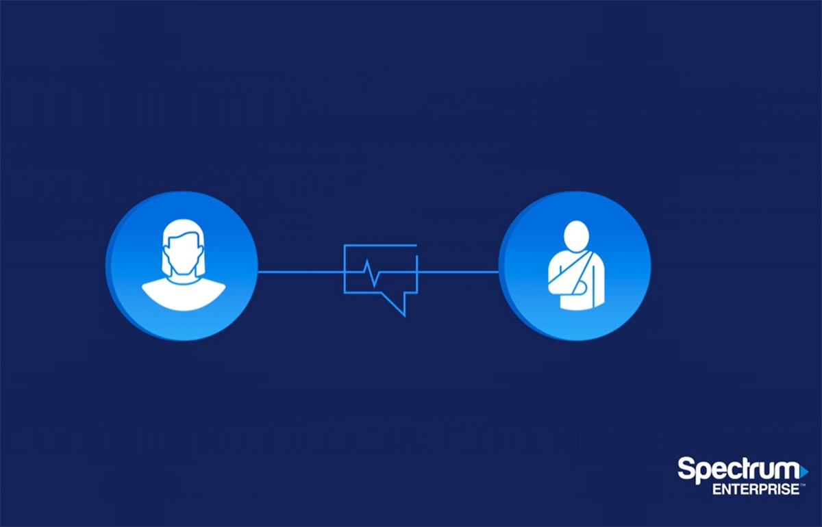 Headshot icon connected to icon of person in sling