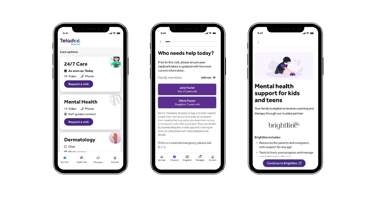 Teladoc app screenshots