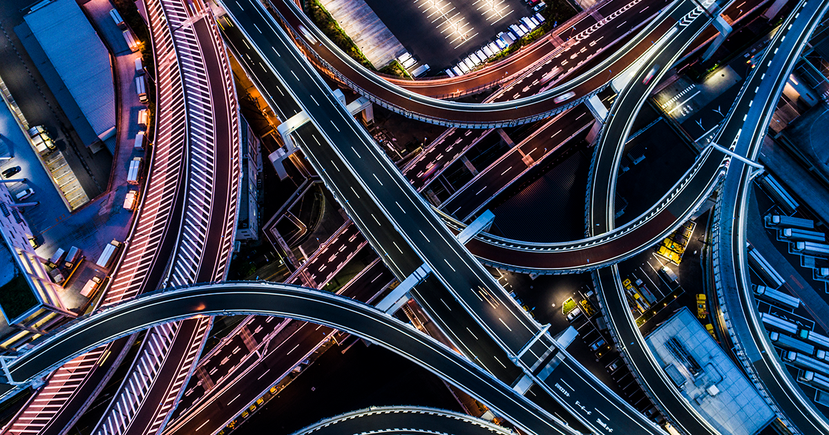 A junction of several highways