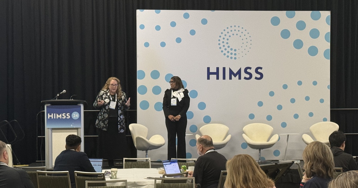 Murielle Beene, senior vice president and chief health informatics officer at Trinity Health, and Gay Landstrom, senior vice president and chief nursing officer at Trinity Health