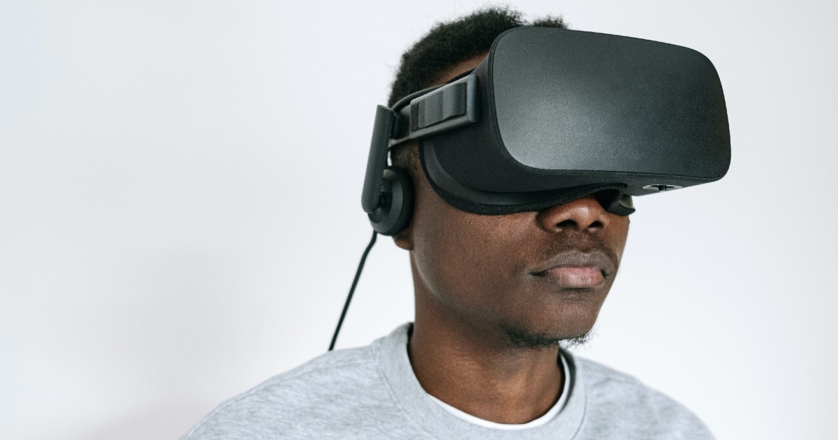 A person wearing a VR headset