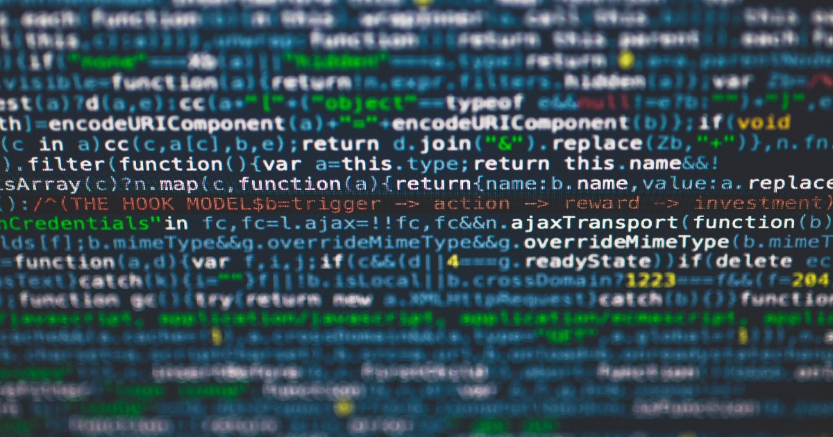 Code on a screen