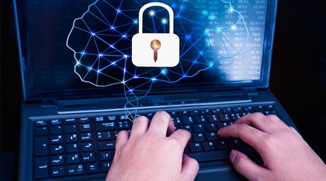 Laptop with padlock icon