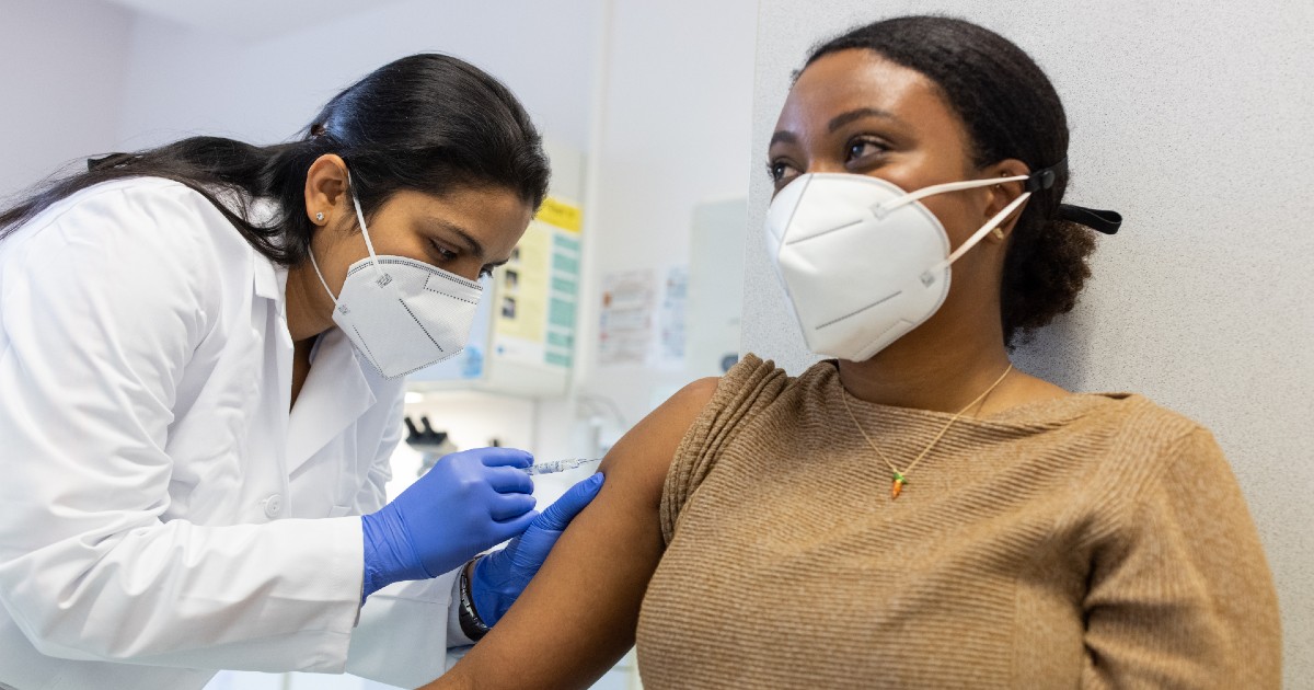 A person getting vaccinated against COVID-19