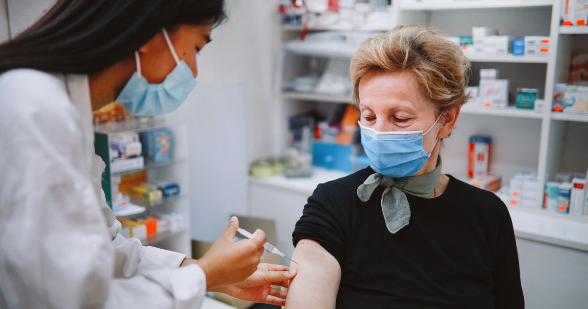 Patient receiving vaccine